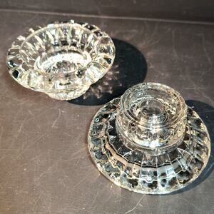 1204.  Boxed Set of 2 Crystal Candlestick Holders